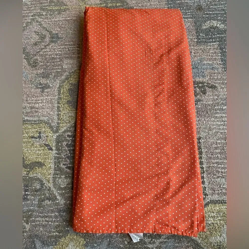 Simple Orange White Dot Bed Flat Top Sheet